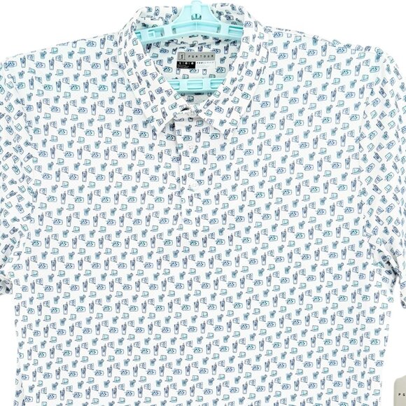 PGA Tour Mens UPF 30 Moisture Wicking Stretch Bright White Polo Shirt Size L NWT - Picture 3 of 9
